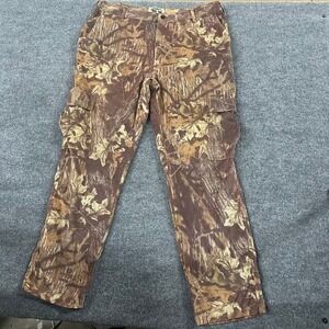 Galyan's Cargo Pants Mens Size XL Mossy Oak Camo Break-Up Cotton Blend Outdoor